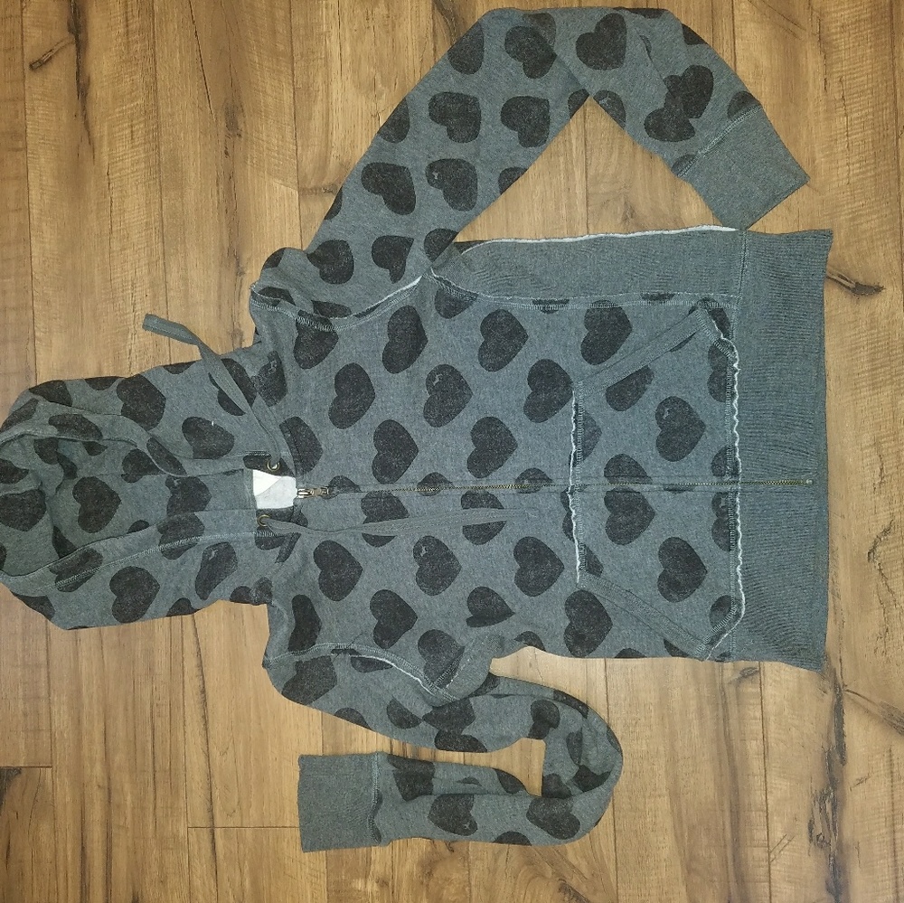 VS Pink Hooded Jacket w/ Hearts